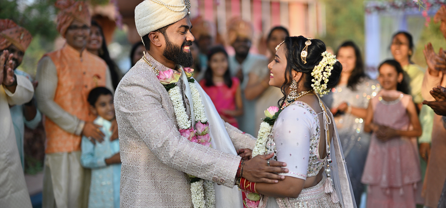 couple wearing indian wedding attire